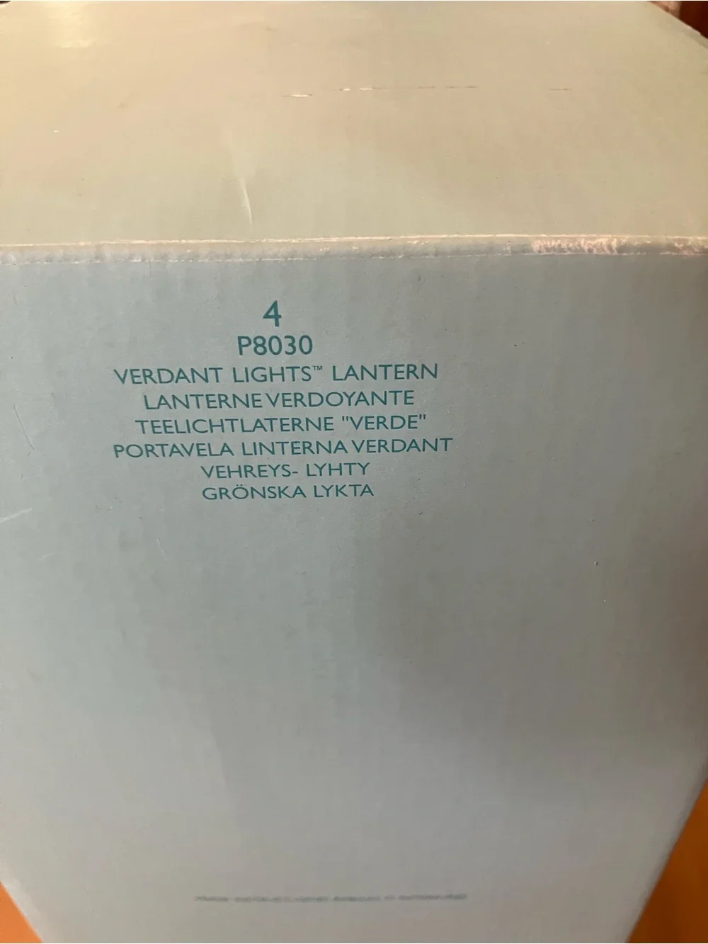 NEW PartyLite P8030 Verdant Lights Gold Glass Lantern with Wind Chimes